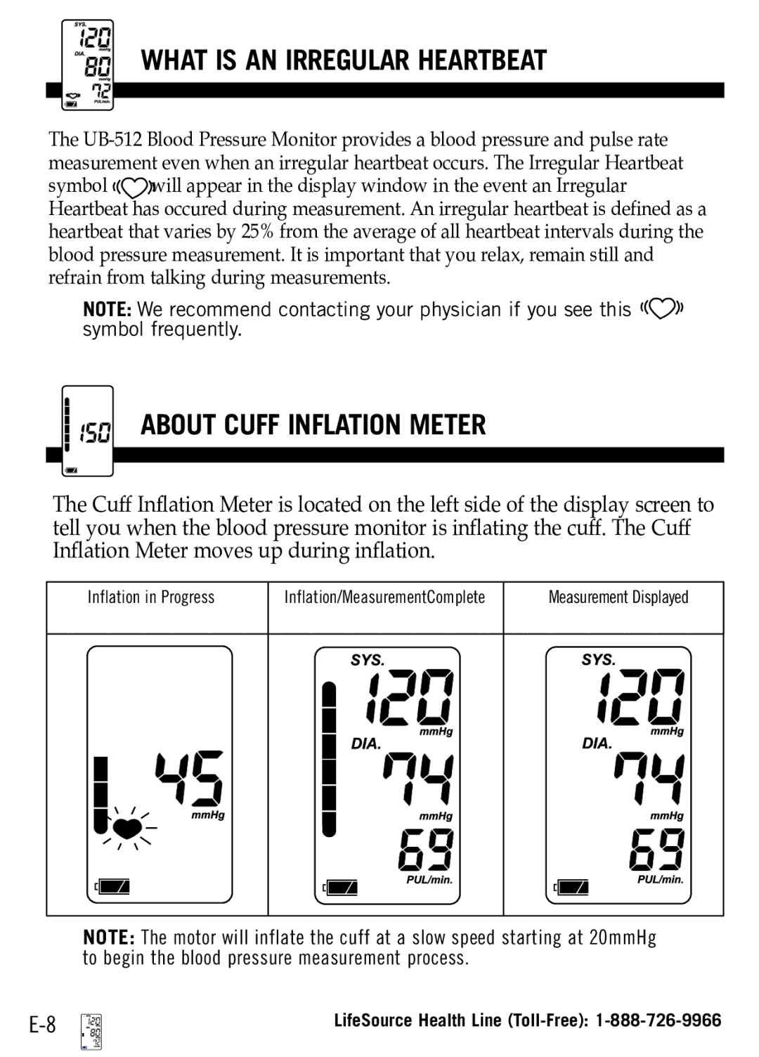 A&D UB-512 manual What is AN Irregular Heartbeat, About Cuff Inflation Meter 