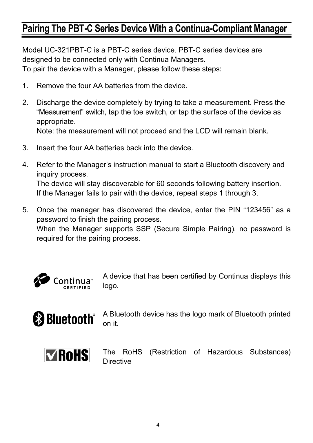 A&D UC-321PBT-C instruction manual 