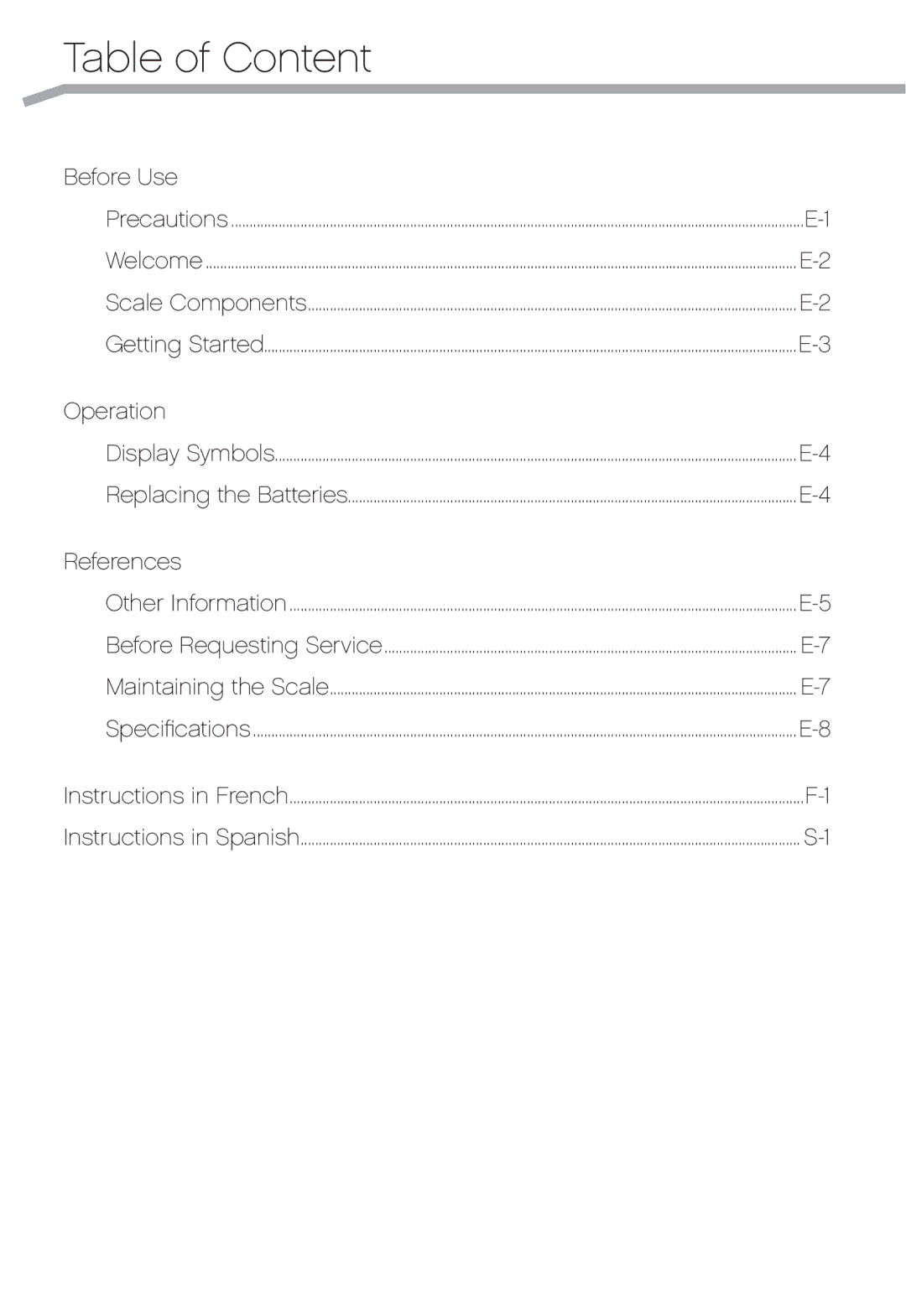 A&D UC-324THW, UC-324THX, UC-324TMW user manual Table of Content, References 