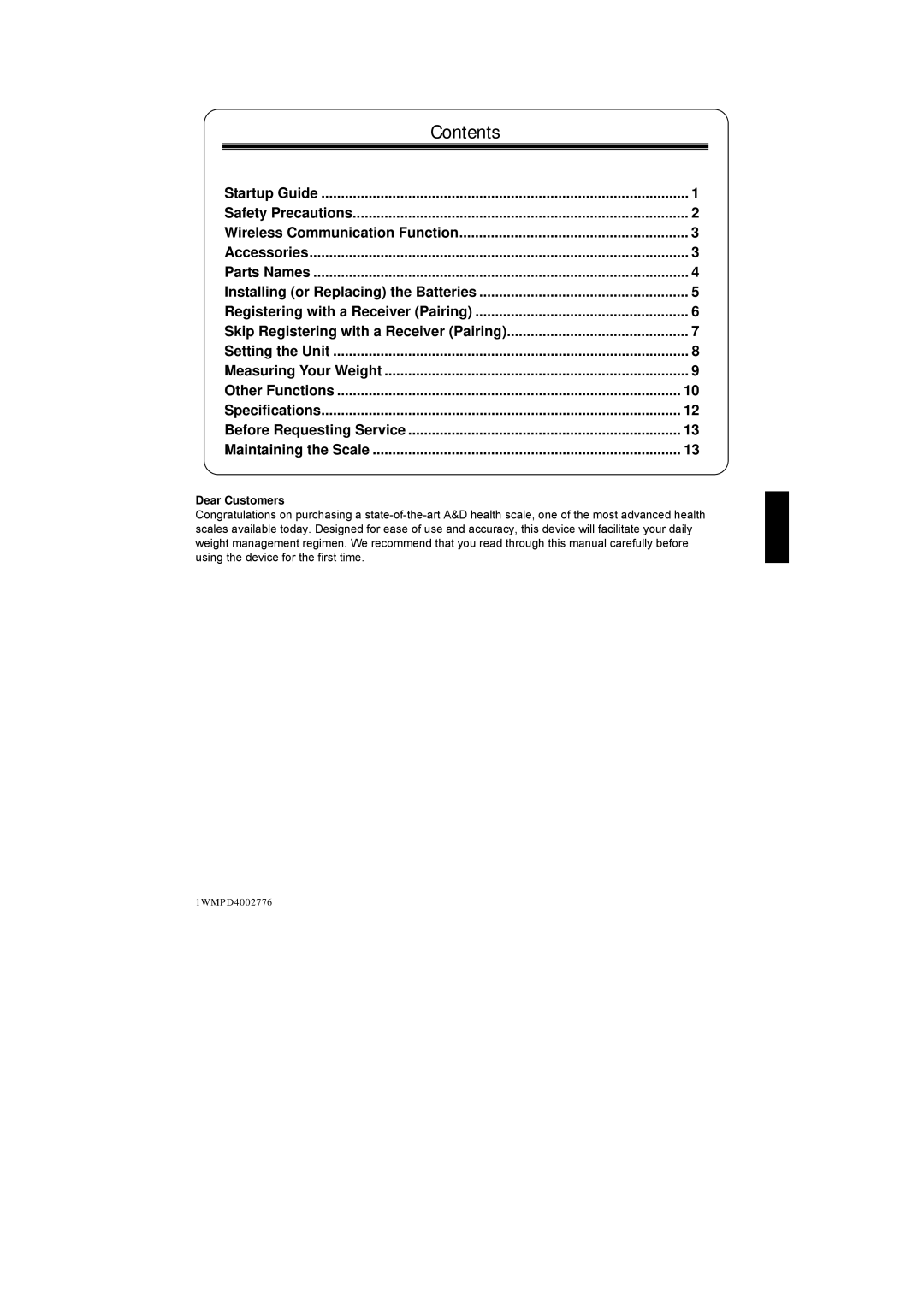 A&D UC-351PBT-Ci instruction manual Contents 