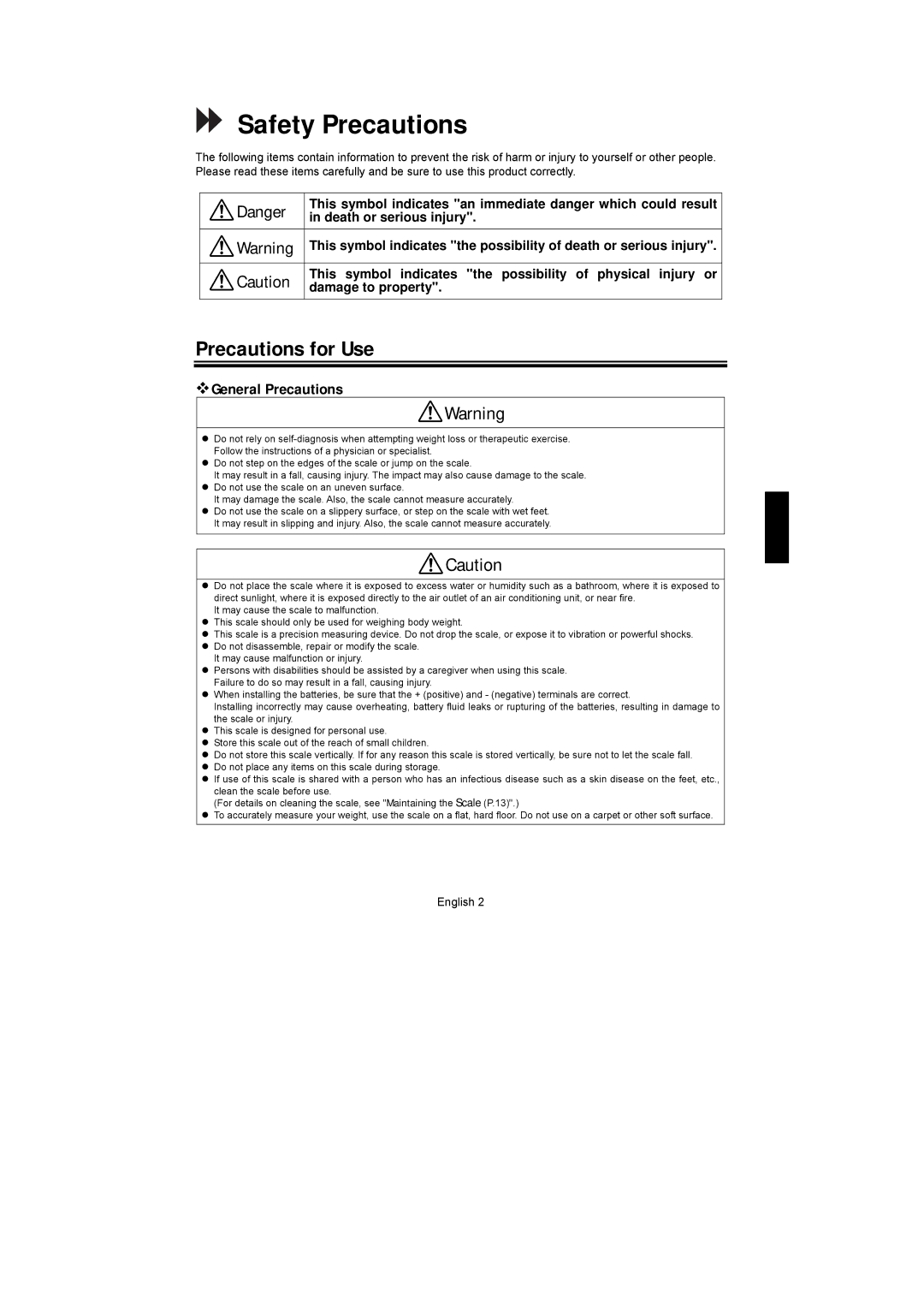 A&D UC-351PBT-Ci instruction manual Safety Precautions, Precautions for Use,  General Precautions 