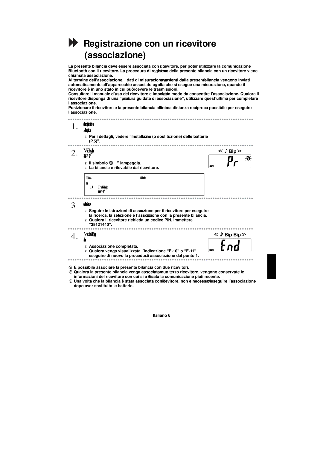 A&D UC-351PBT-Ci Registrazione con un ricevitore associazione, Verificare che venga visualizzata, ’indicazione Pr 