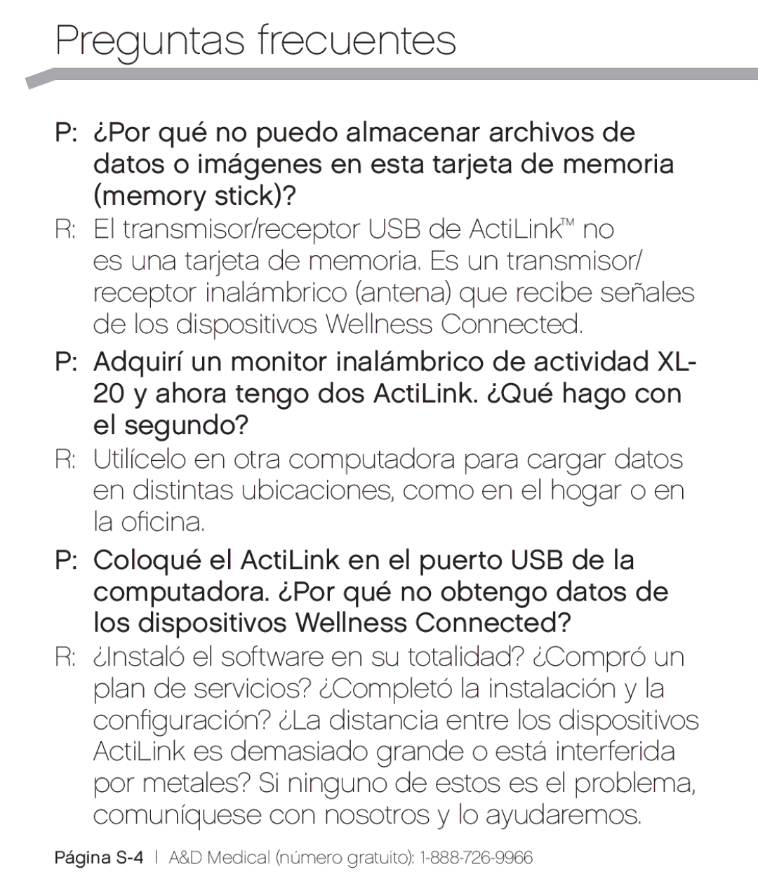 A&D XL-10 user manual Preguntas frecuentes 