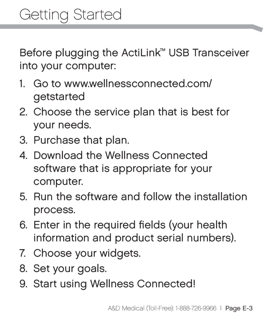 A&D XL-10 user manual Getting Started 