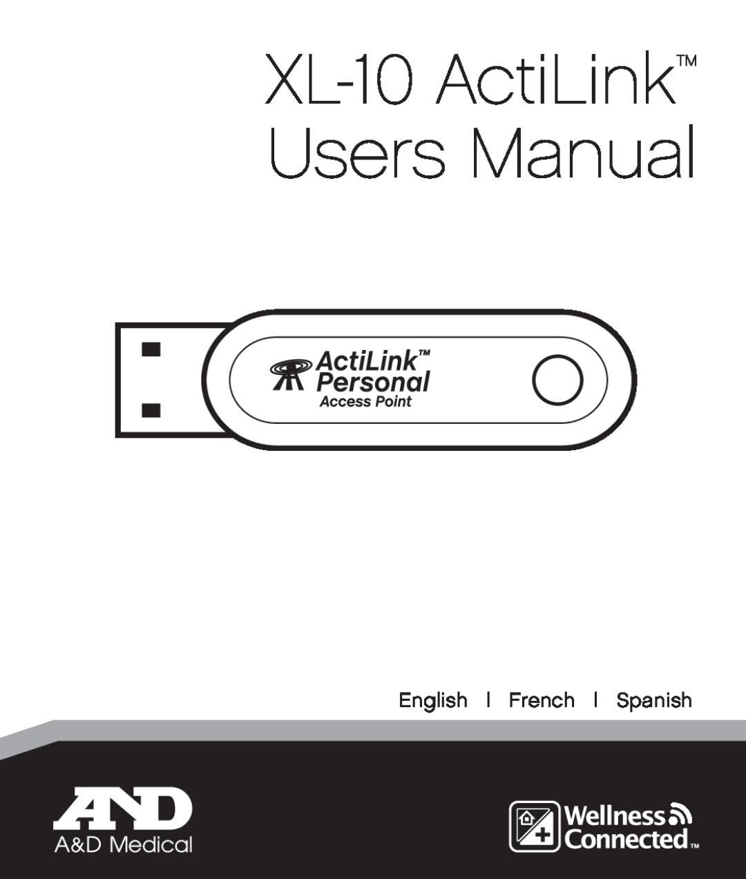 A&D user manual XL-10 ActiLink Users Manual, English French Spanish 
