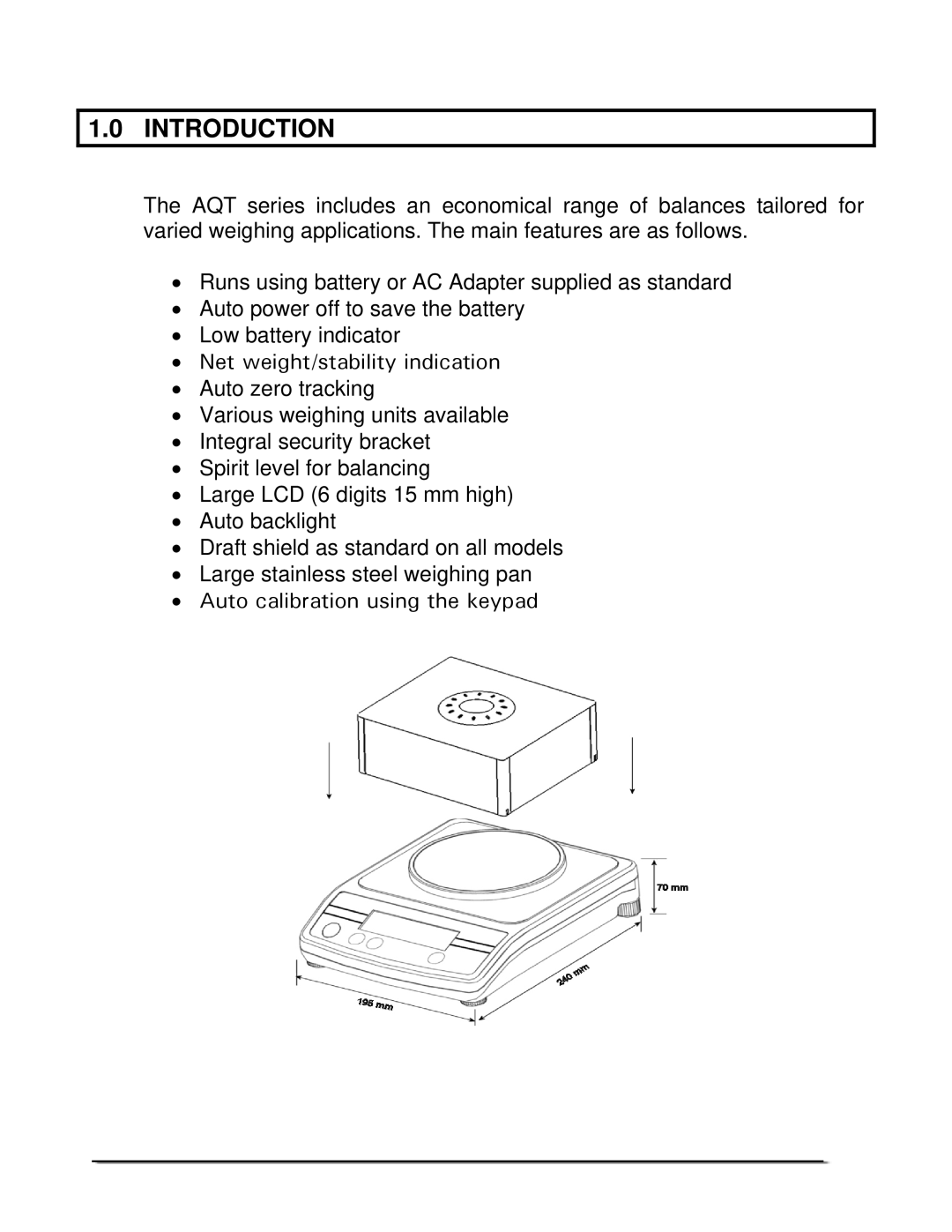 Adams AQT SERIES manual Introduction 