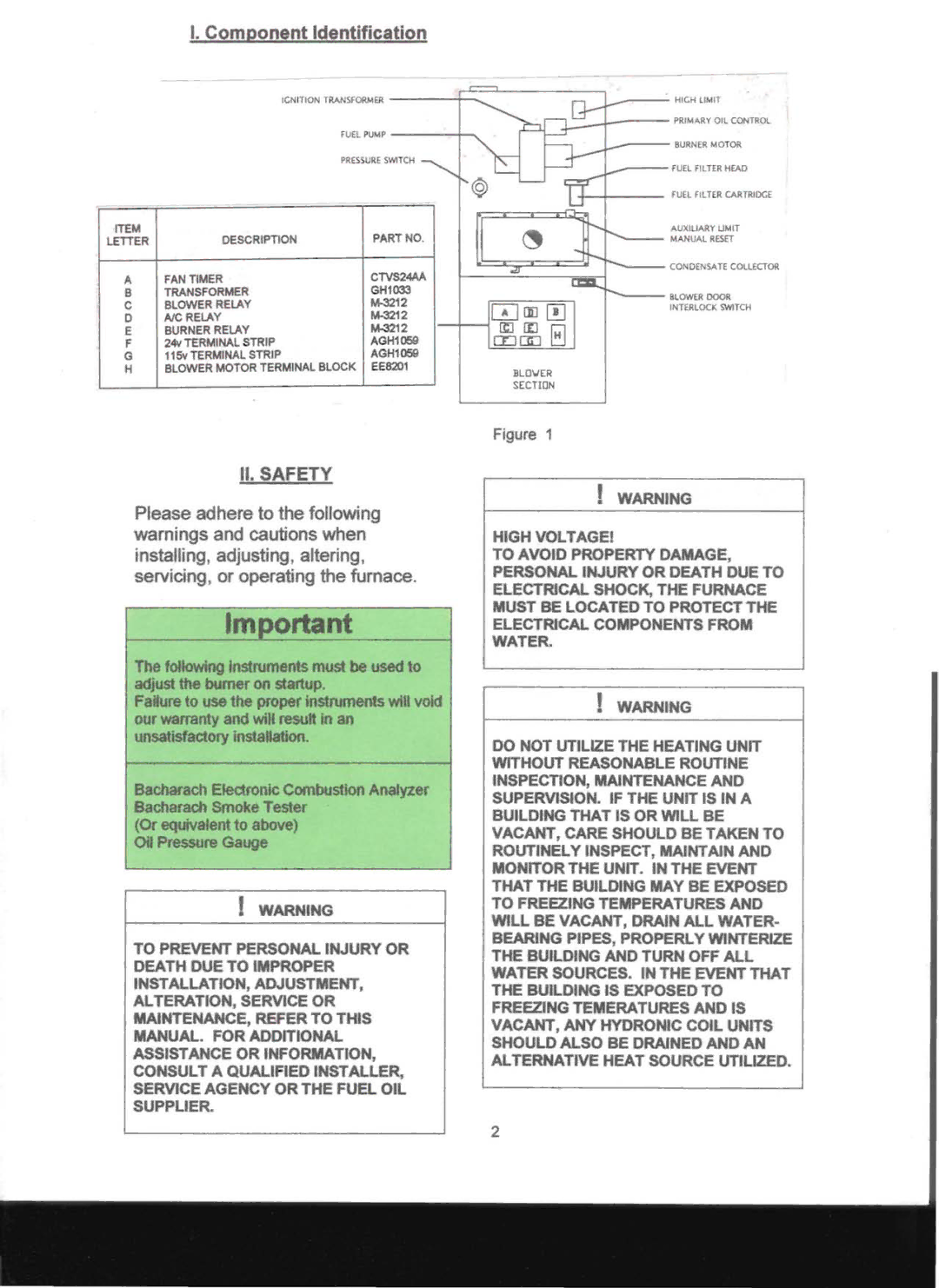 Adams Condensing Oil-Fired Furnace operation manual 1m ortant 