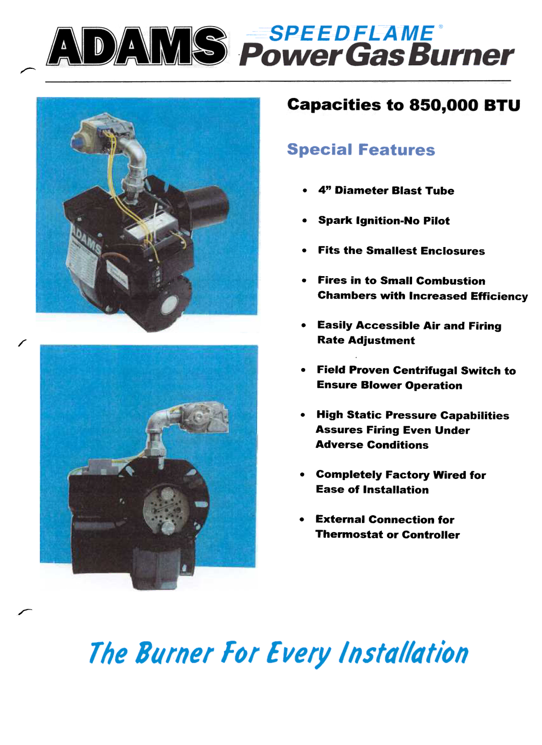 Adams Power Gas Burner manual 