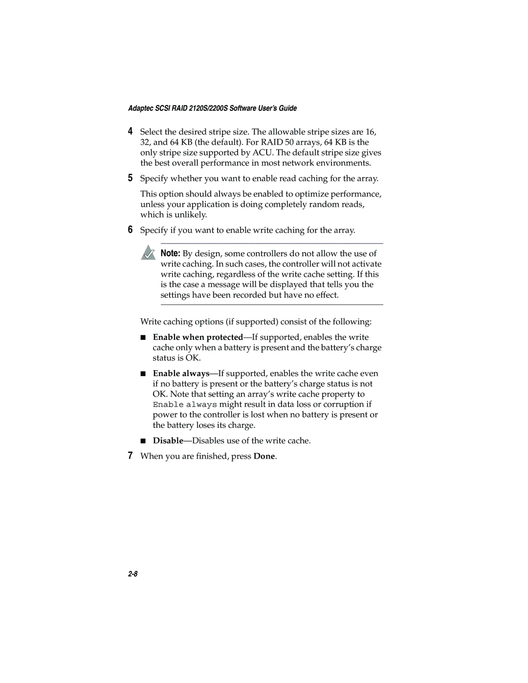 Adaptec manual Adaptec Scsi RAID 2120S/2200S Software User’s Guide 