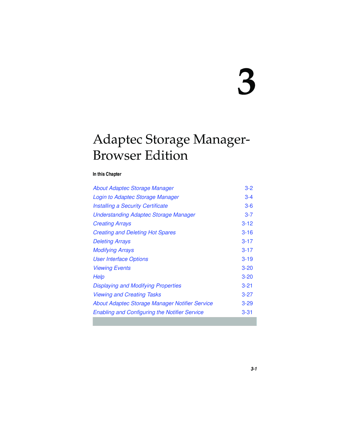 Adaptec 2200S, 2120S manual Adaptec Storage Manager- Browser Edition 