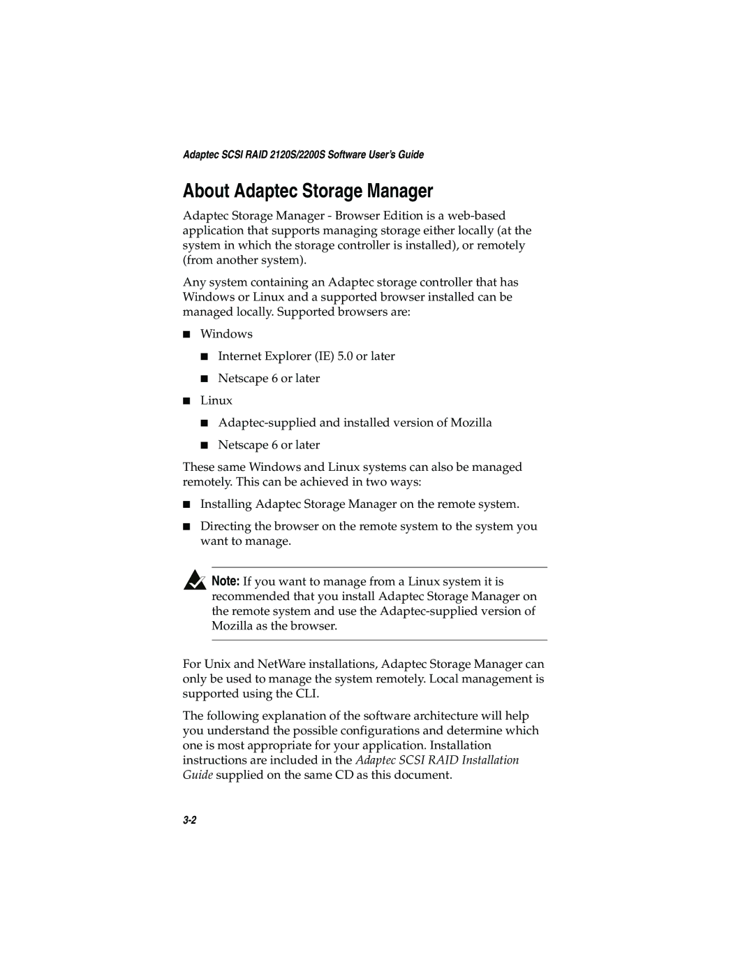 Adaptec 2120S, 2200S manual About Adaptec Storage Manager 