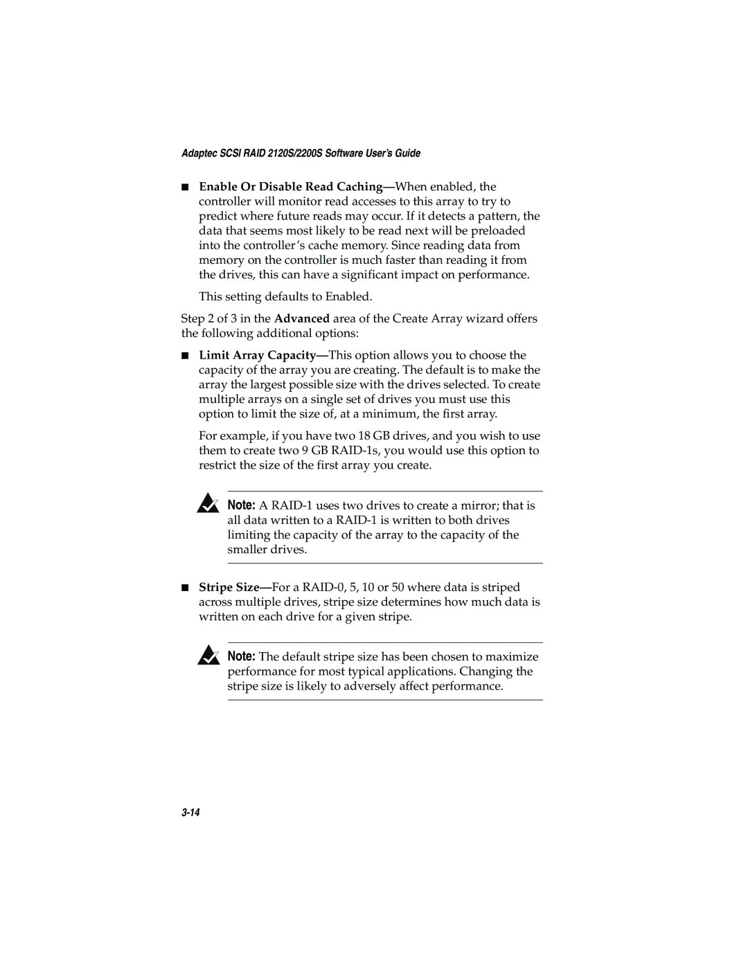 Adaptec manual Adaptec Scsi RAID 2120S/2200S Software User’s Guide 