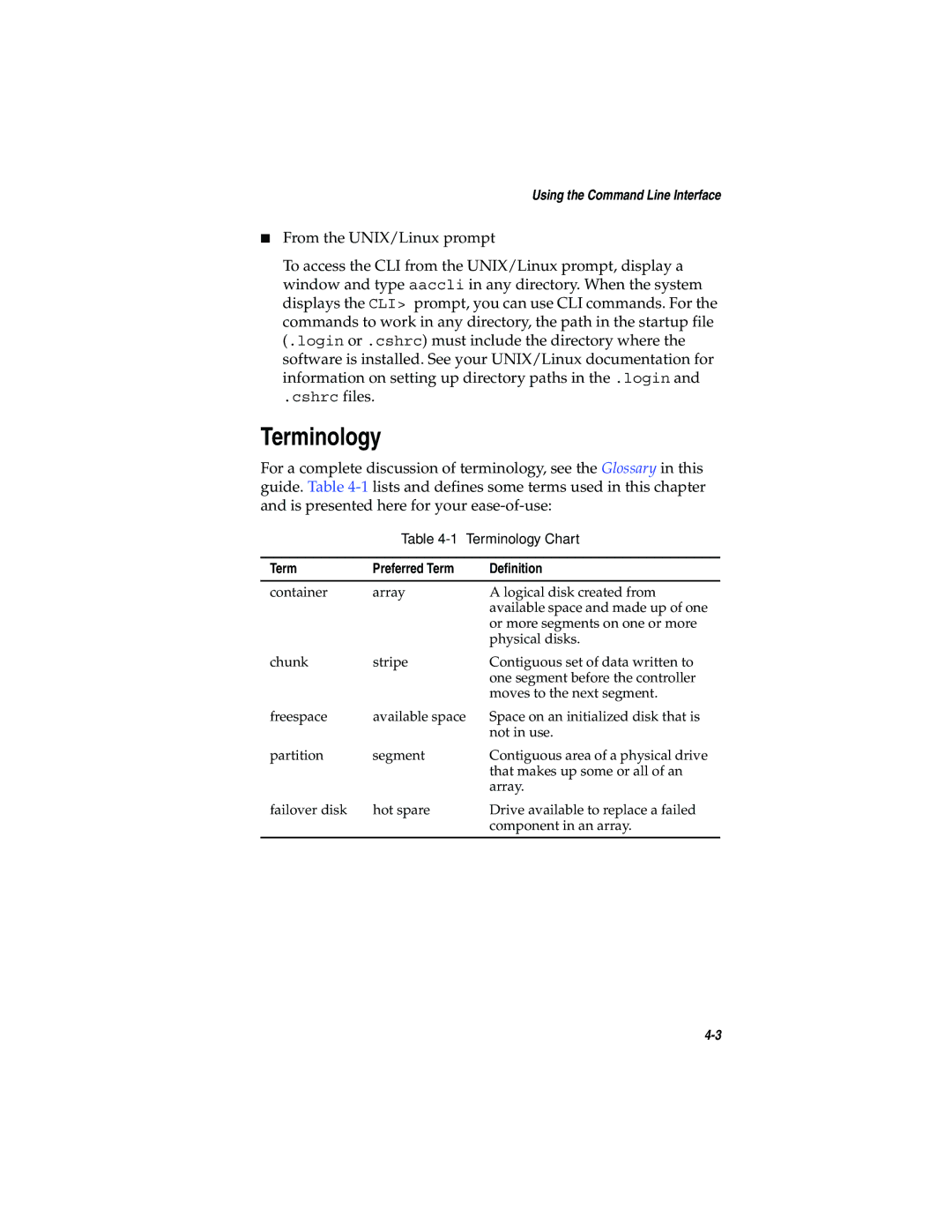 Adaptec 2200S, 2120S manual Terminology, Term Preferred Term Definition 