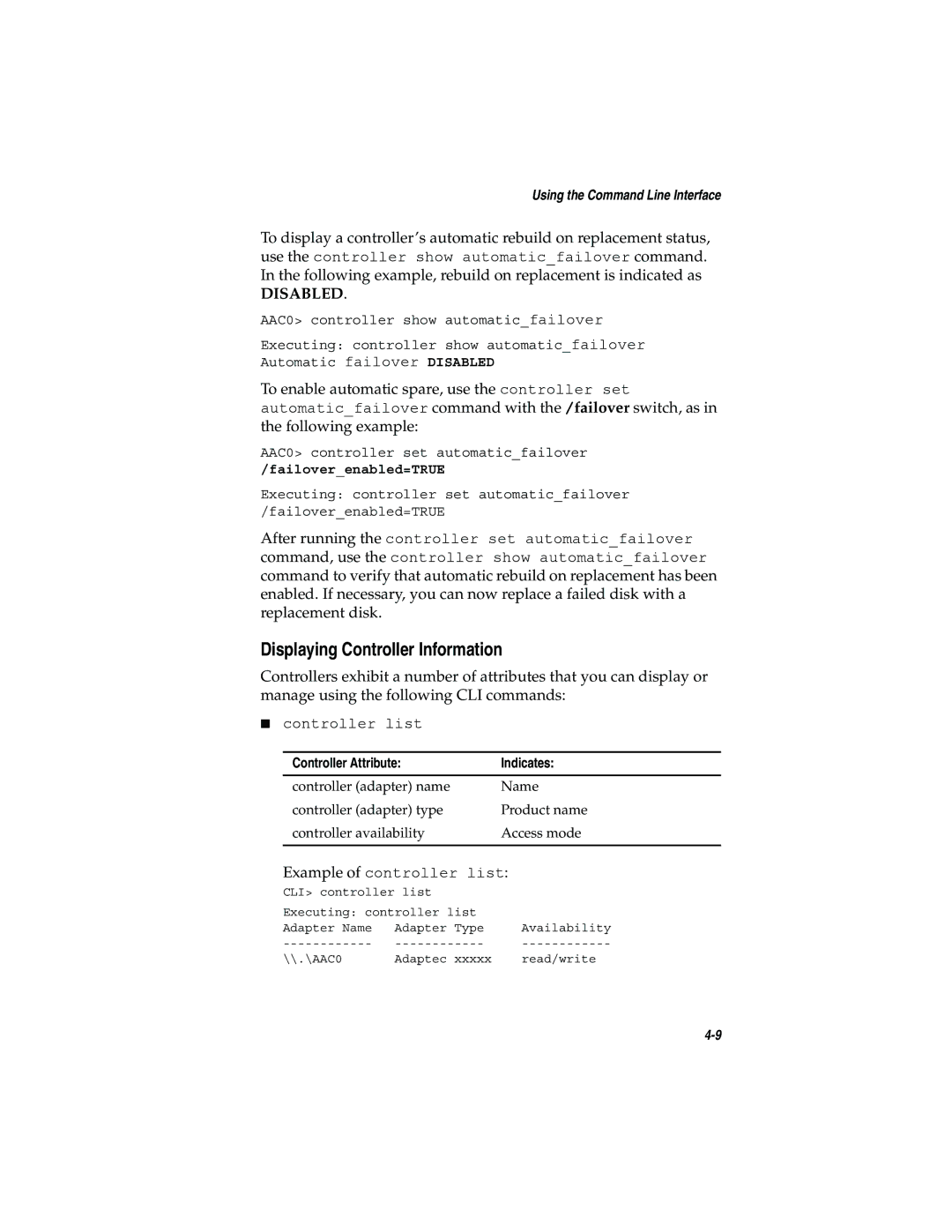 Adaptec 2200S, 2120S manual Displaying Controller Information, Disabled 