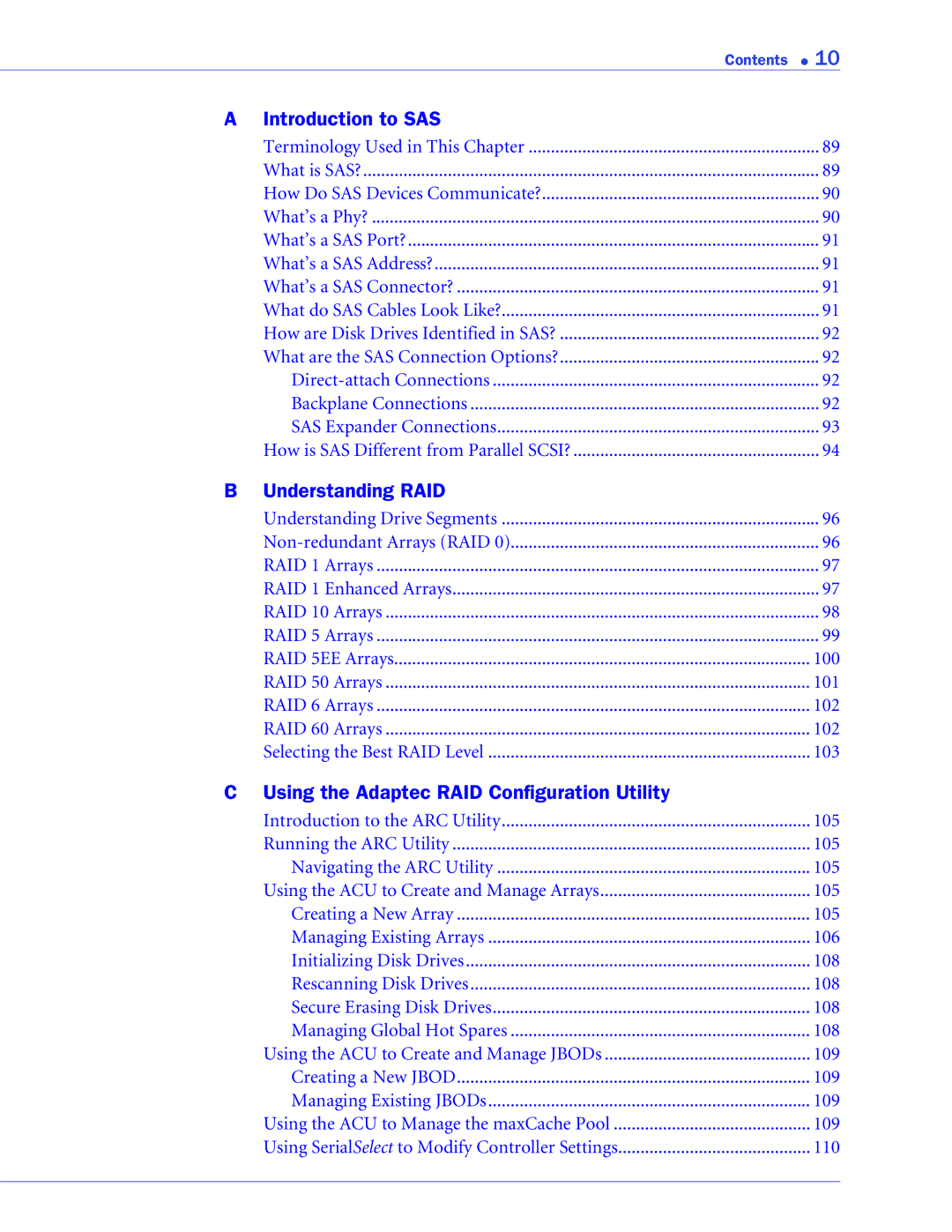 Adaptec 2268300R manual Introduction to SAS 