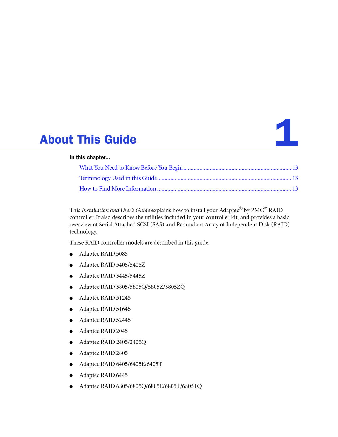 Adaptec 2268300R manual About This Guide 