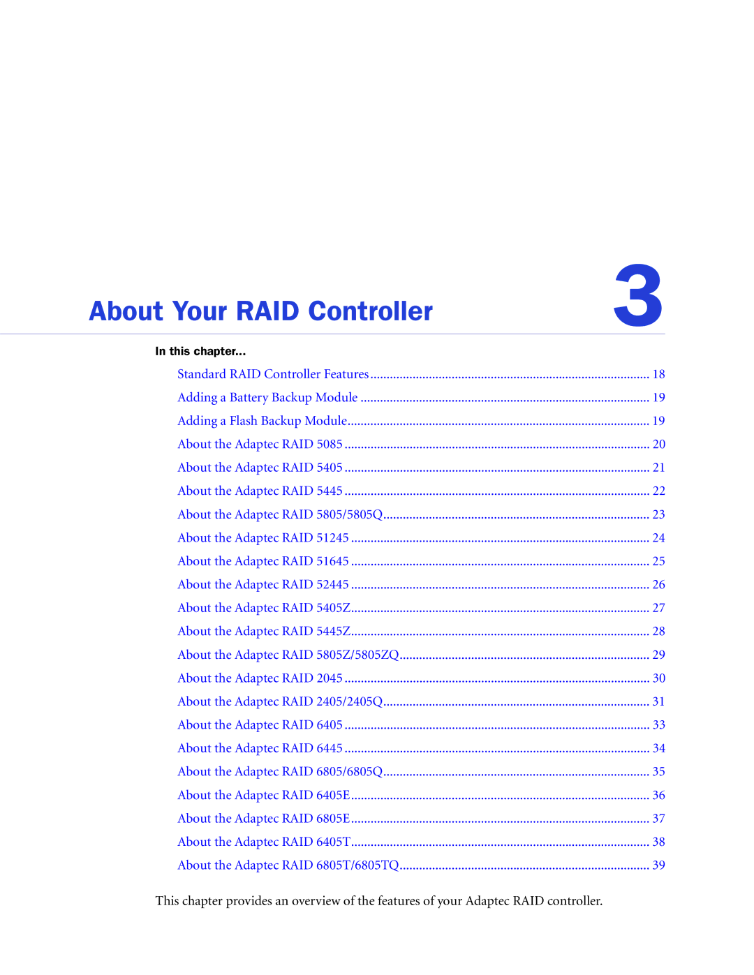 Adaptec 2268300R manual About Your RAID Controller 