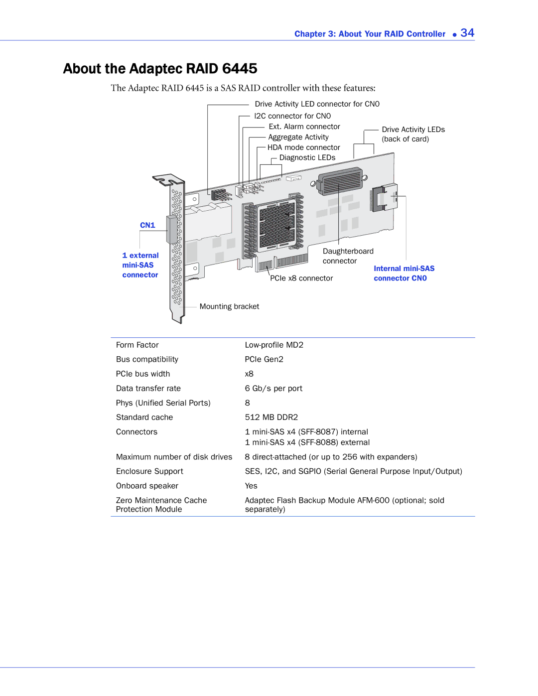 Adaptec 2268300R manual CN1 