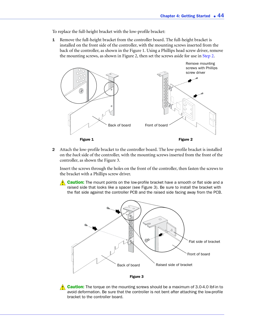 Adaptec 2268300R manual Bracket to the controller board 