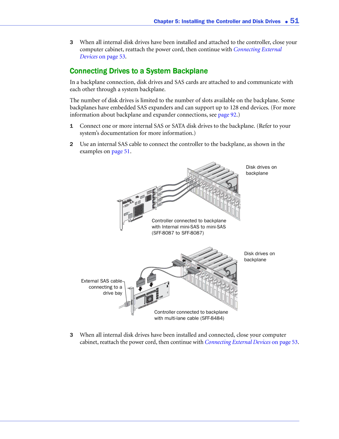 Adaptec 2268300R manual Connecting Drives to a System Backplane 