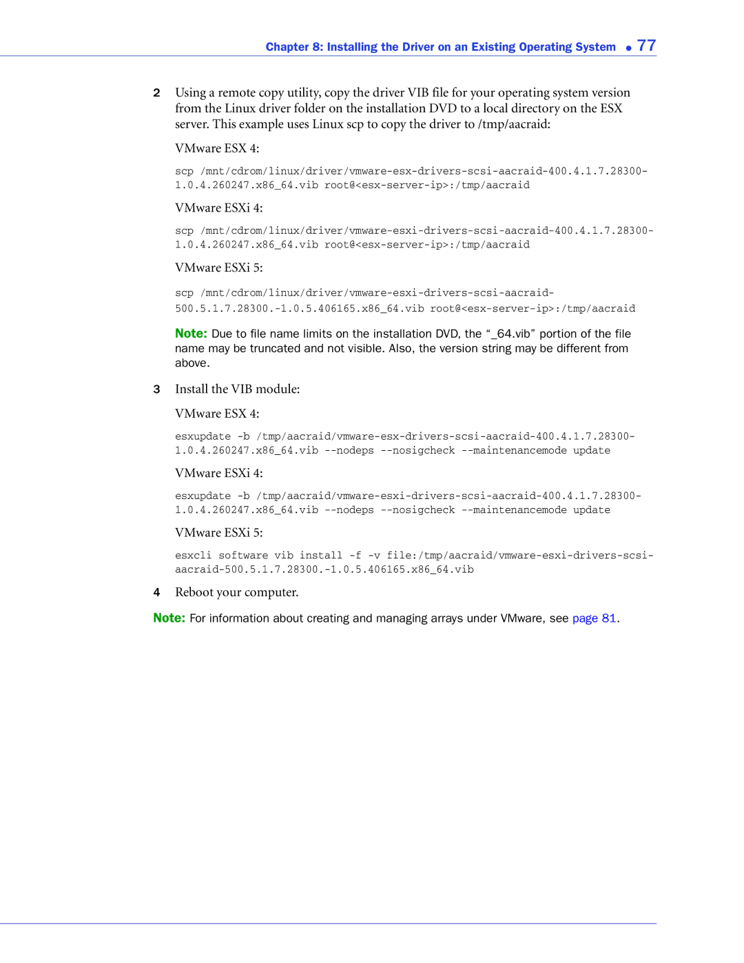 Adaptec 2268300R manual Reboot your computer 