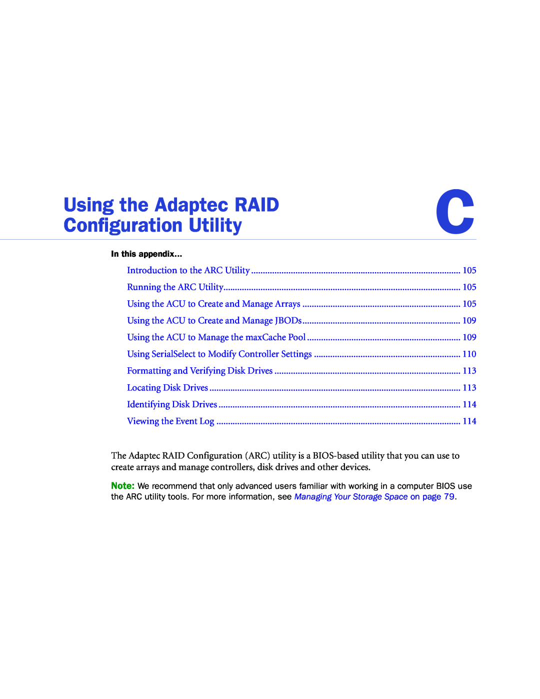 Adaptec 2268300R manual Using the Adaptec RAID Configuration Utility 