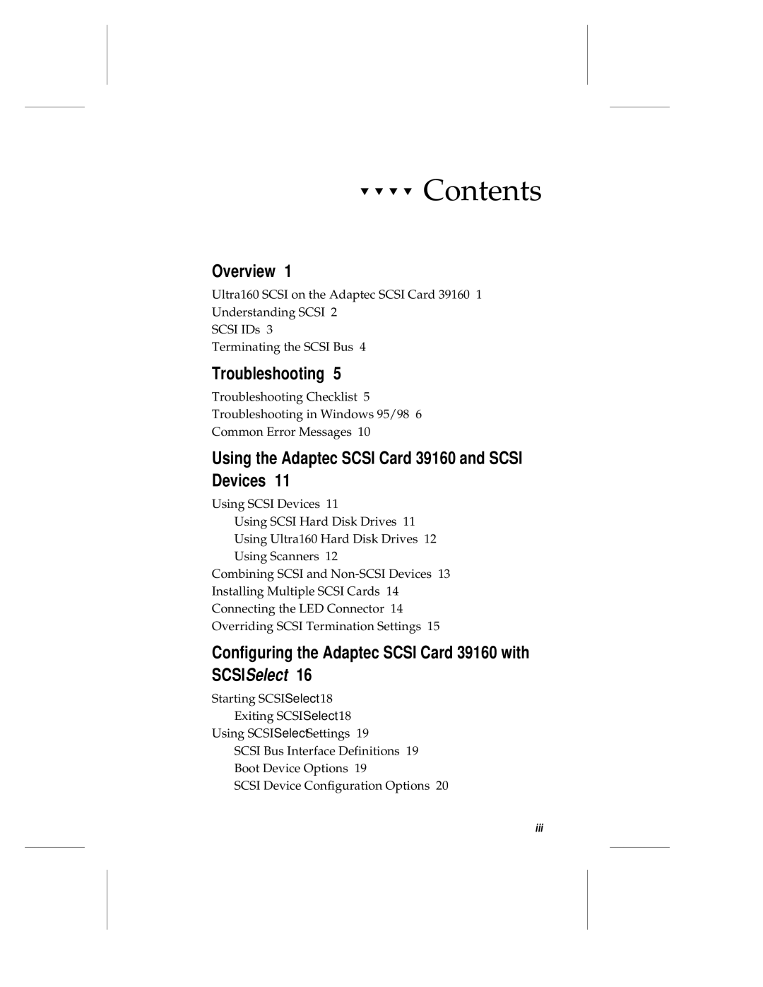 Adaptec 39106 manual Troubleshooting 