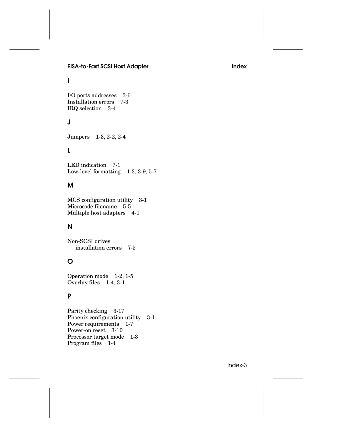 Adaptec 1742A, AHA-1740A, 1744 user manual Index-3 