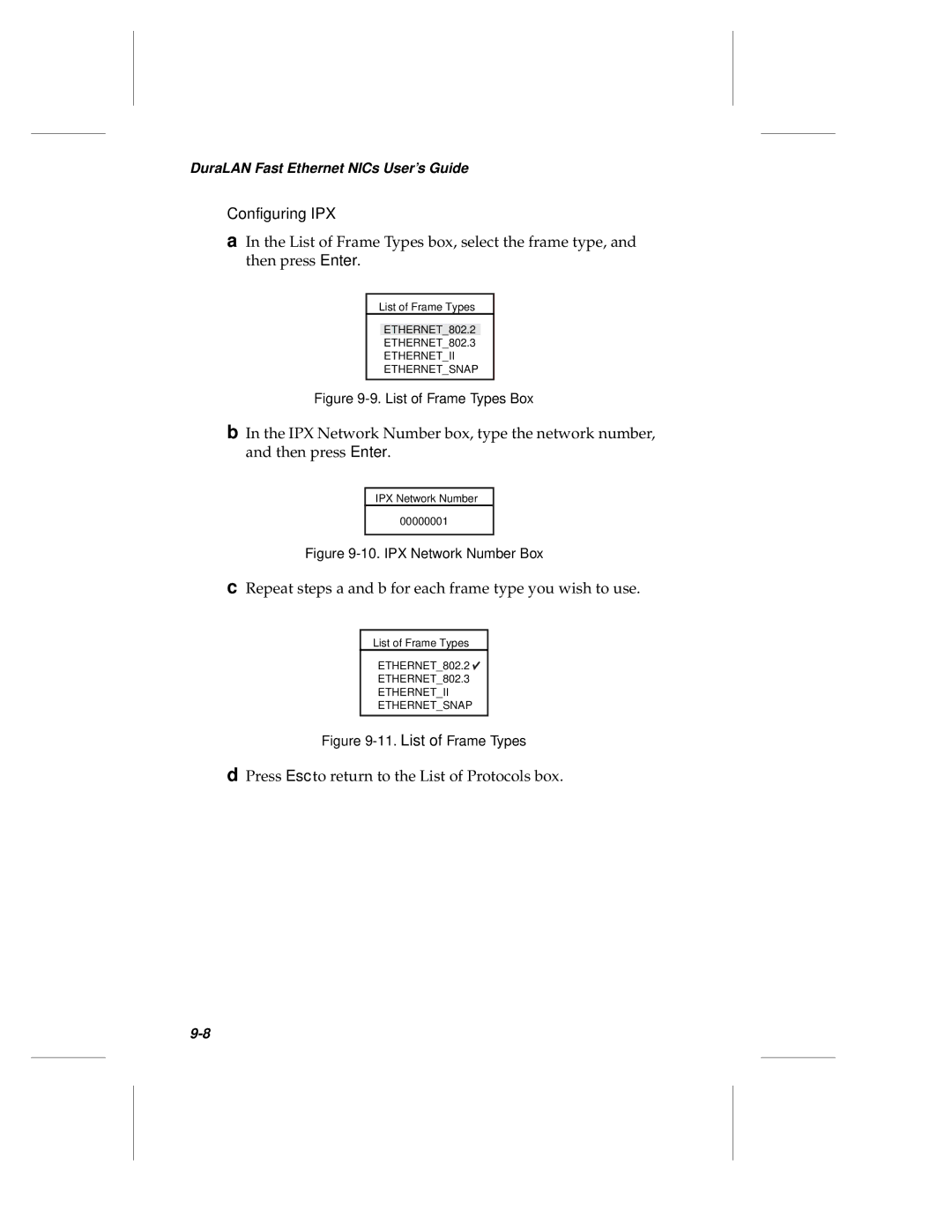 Adaptec ANA-69000, ANA-62000 manual Configuring IPX 