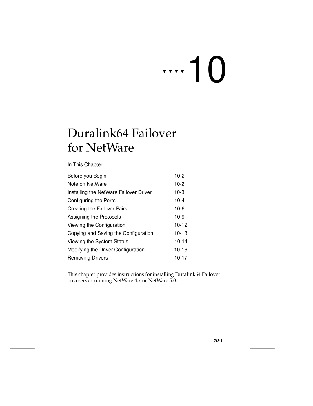 Adaptec ANA-62000, ANA-69000 manual Duralink64 Failover for NetWare 