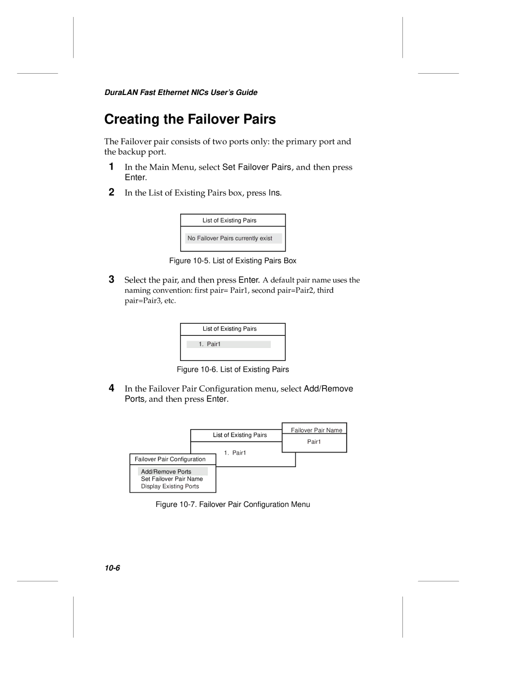 Adaptec ANA-69000, ANA-62000 manual Creating the Failover Pairs, 10-6 