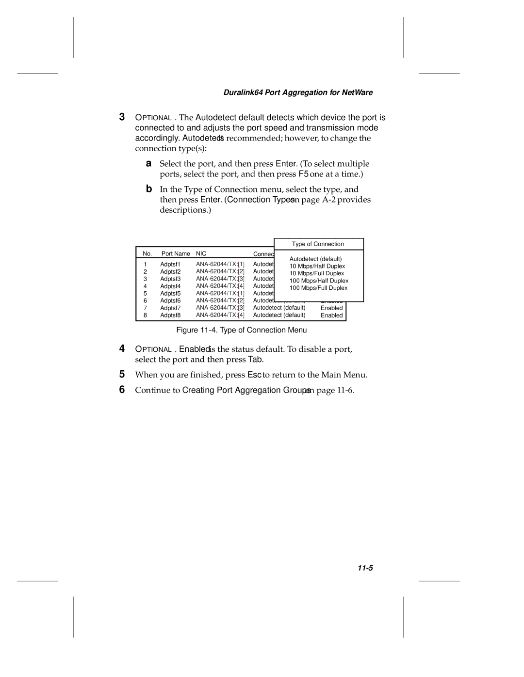 Adaptec ANA-62000, ANA-69000 manual Continue to Creating Port Aggregation Groups on 