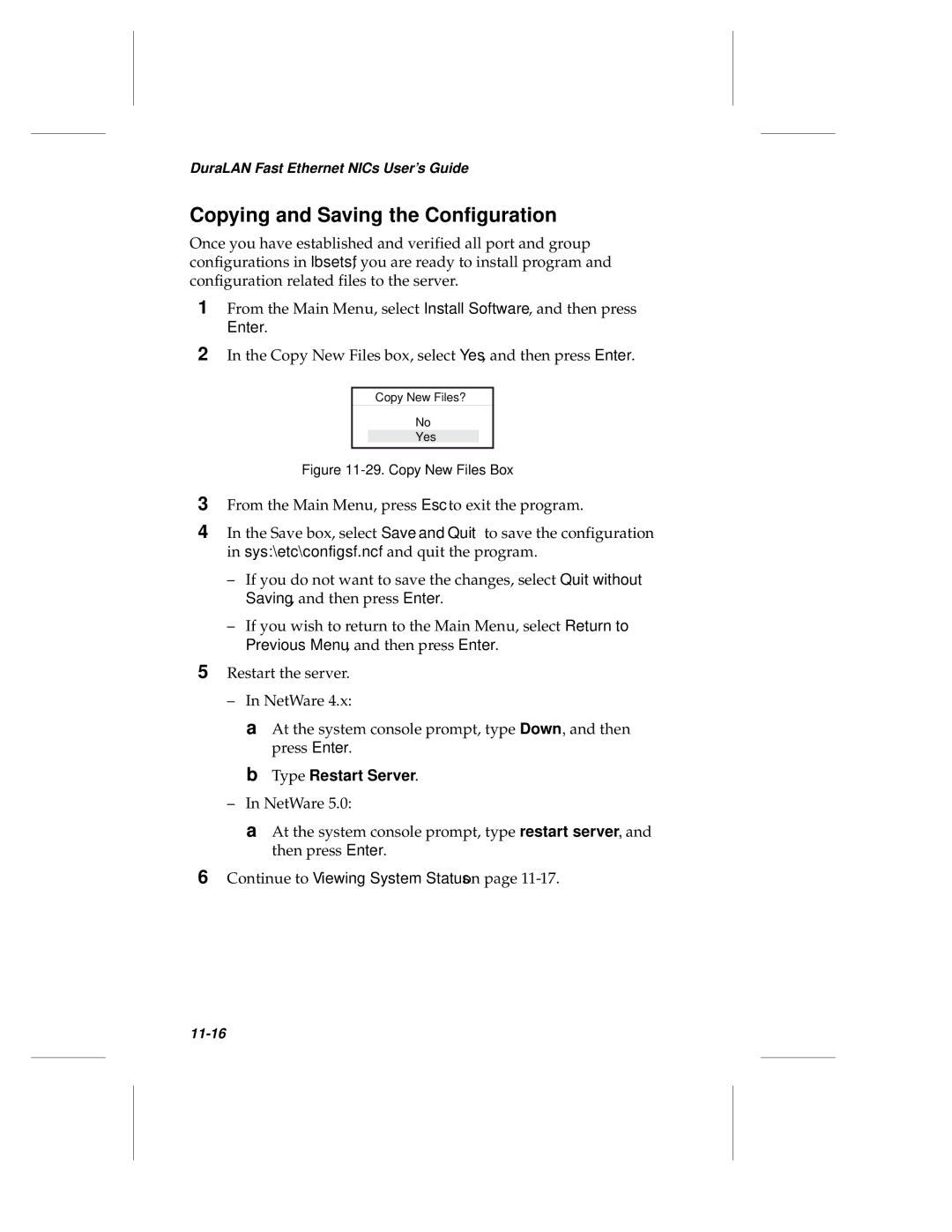 Adaptec ANA-69000, ANA-62000 manual Copying and Saving the Configuration, Type Restart Server 