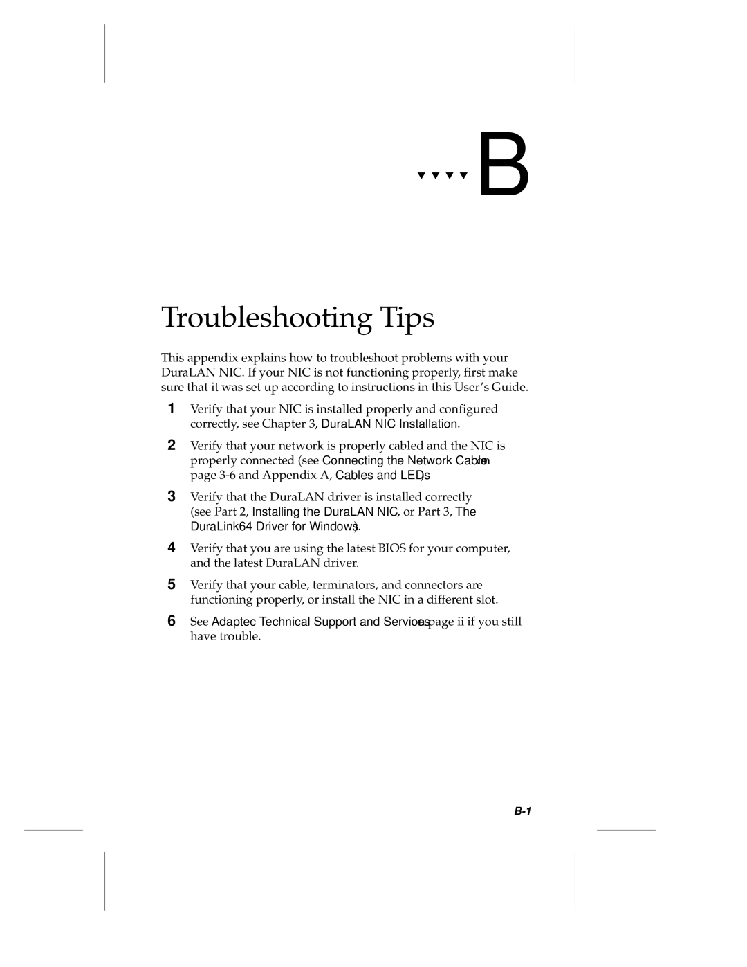 Adaptec ANA-62000, ANA-69000 manual Troubleshooting Tips 