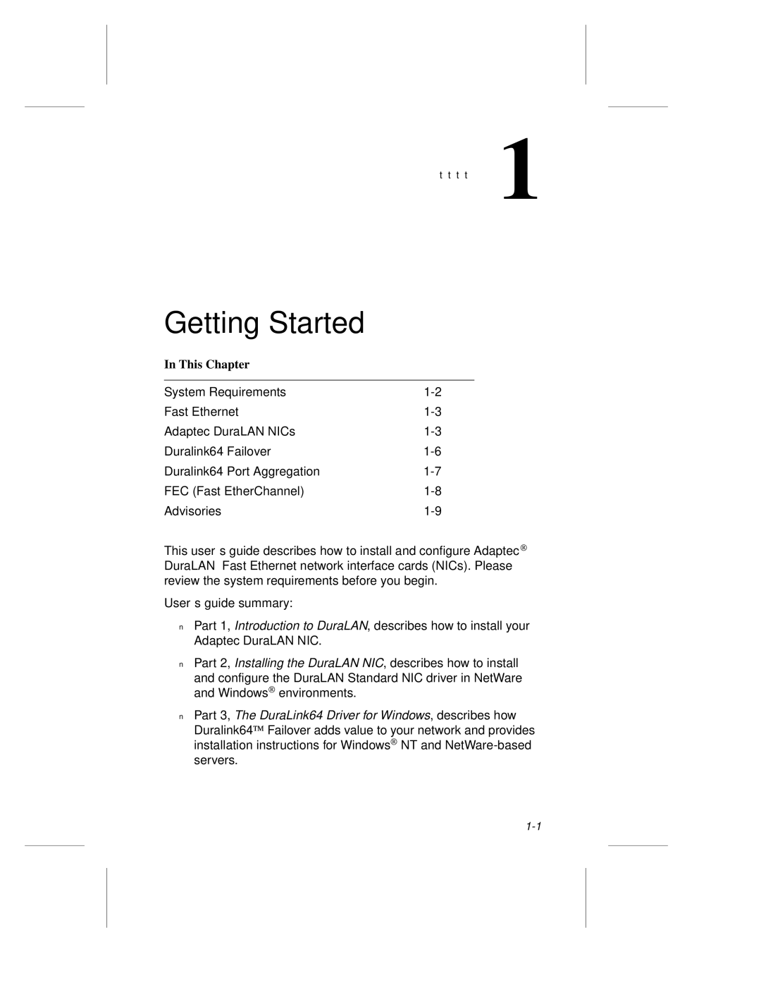 Adaptec ANA-62000, ANA-69000 manual Getting Started, This Chapter 