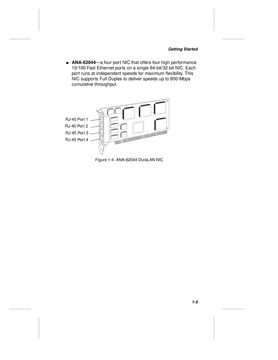 Adaptec ANA-62000, ANA-69000 manual ANA-62044 DuraLAN NIC 