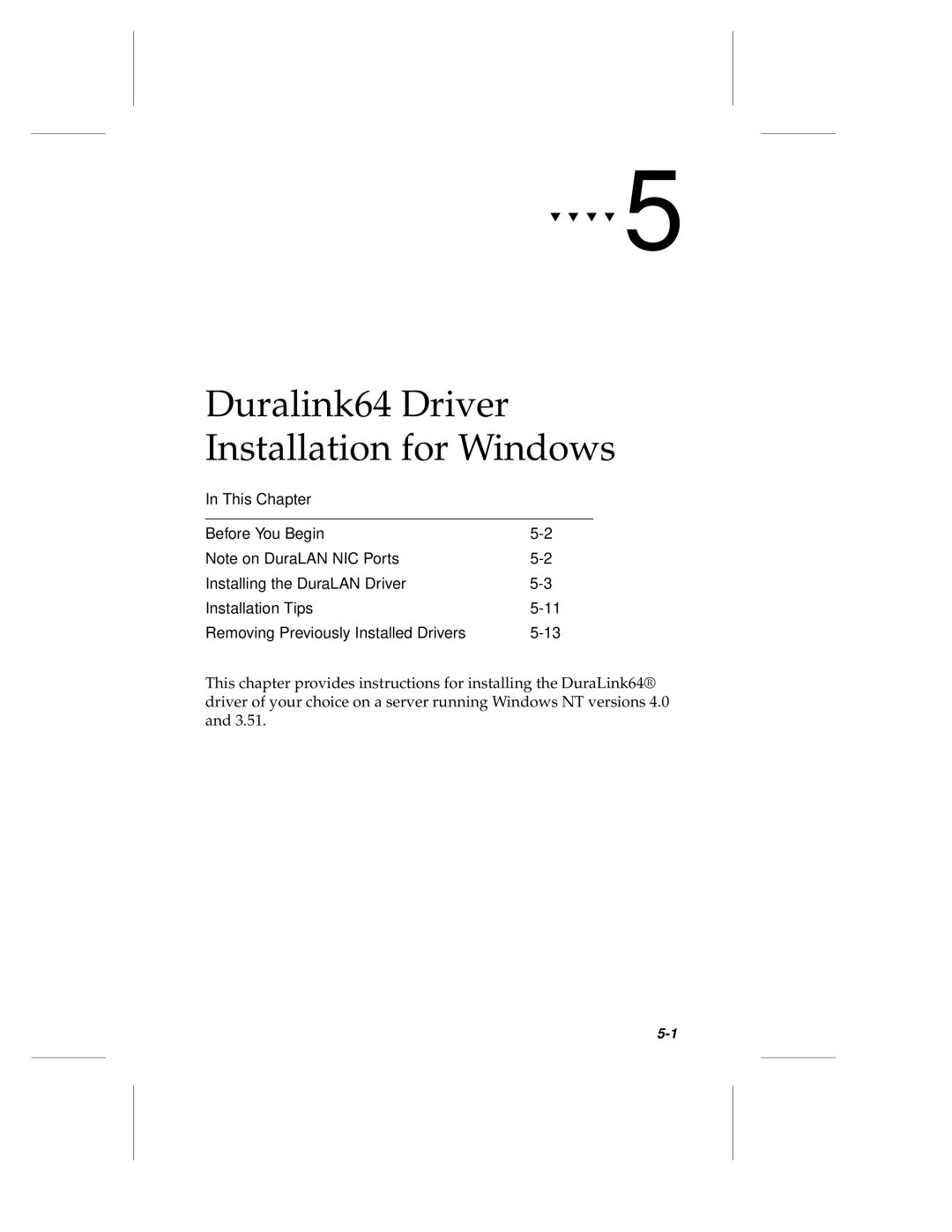 Adaptec ANA-62000, ANA-69000 manual Duralink64 Driver Installation for Windows 