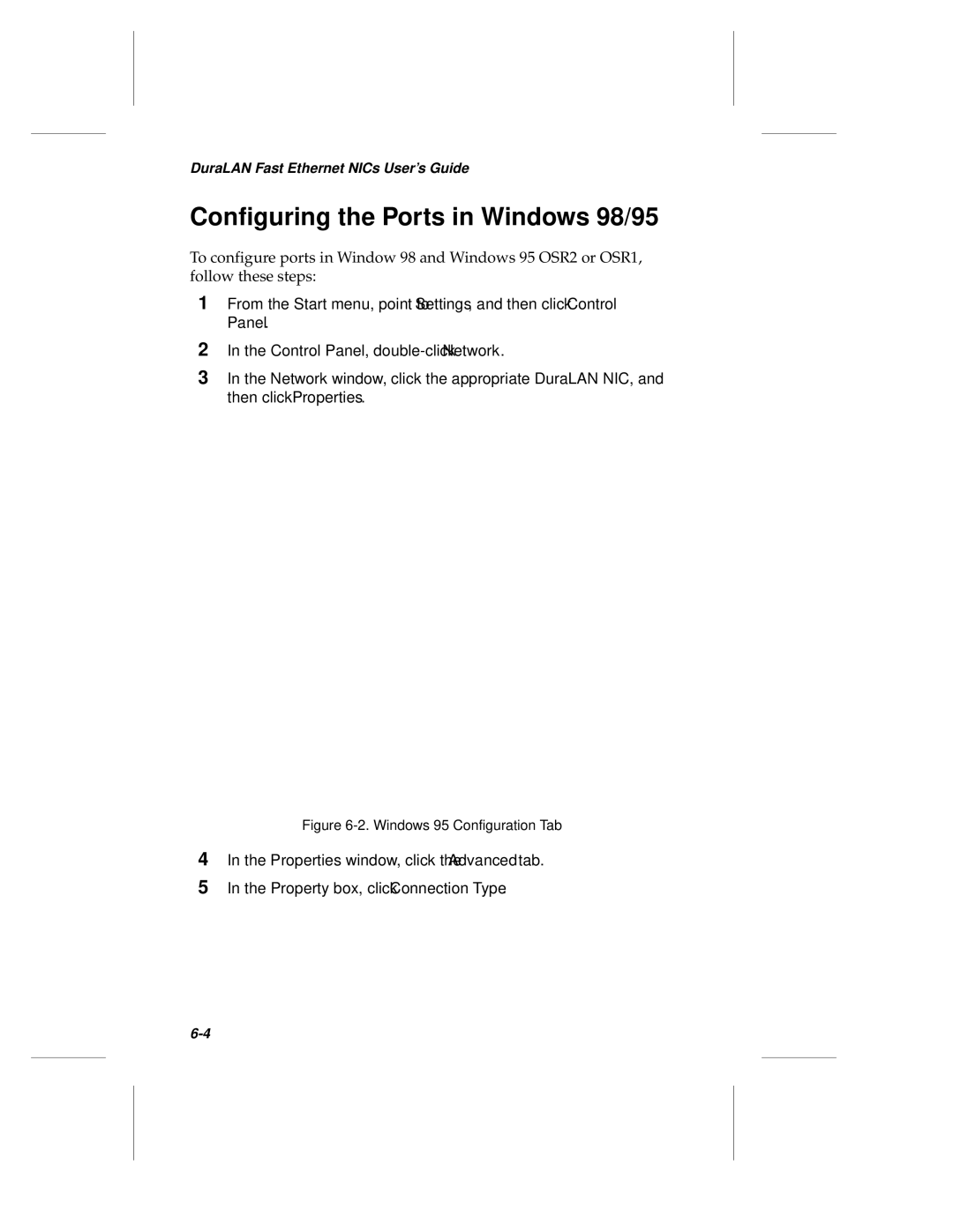 Adaptec ANA-69000, ANA-62000 manual Configuring the Ports in Windows 98/95, Windows 95 Configuration Tab 