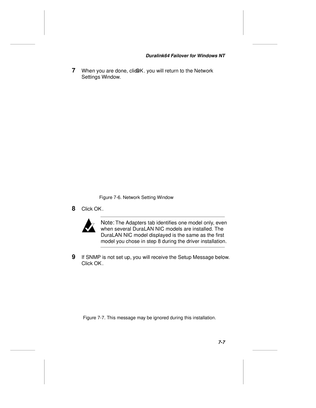 Adaptec ANA-62000, ANA-69000 manual Network Setting Window 