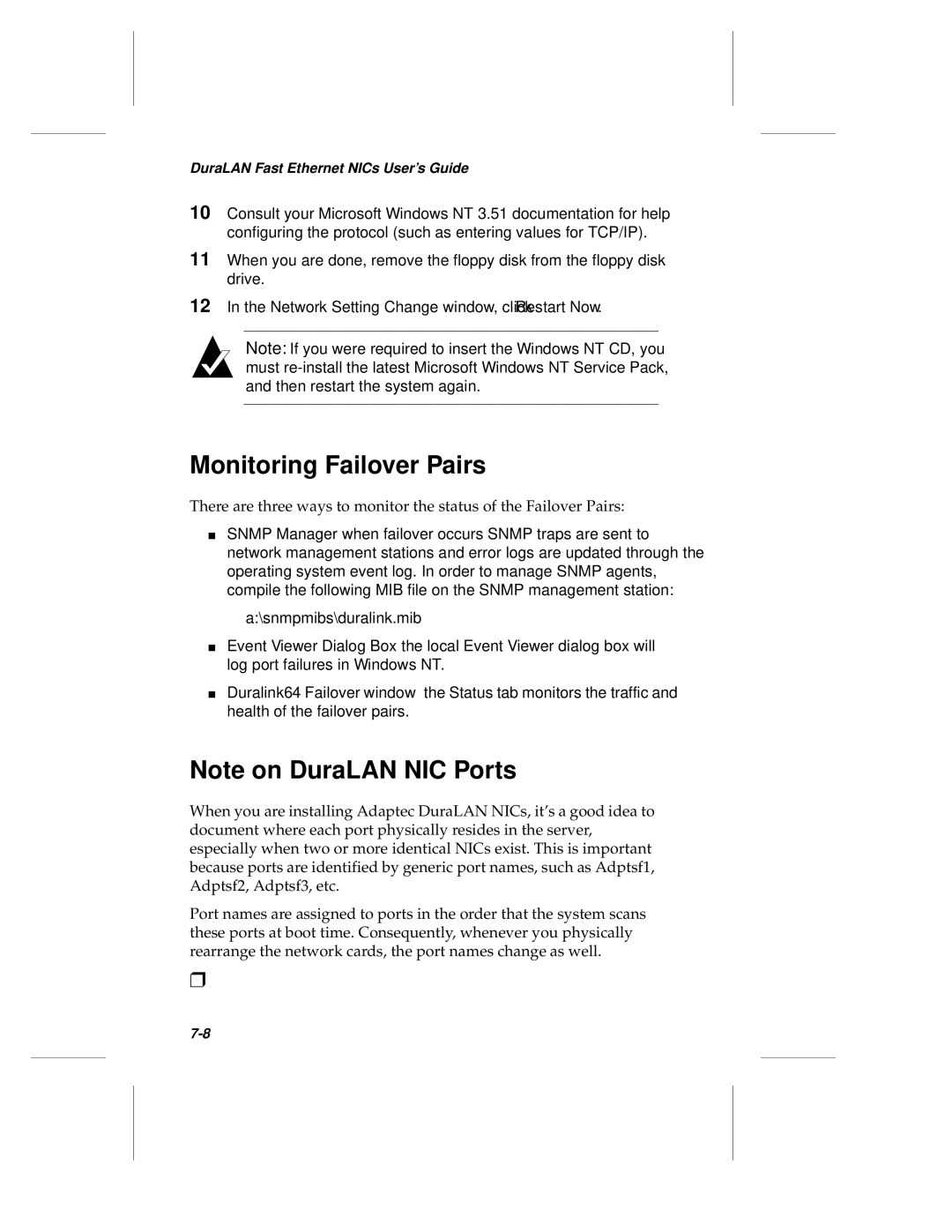 Adaptec ANA-69000, ANA-62000 manual Monitoring Failover Pairs, snmpmibs\duralink.mib 