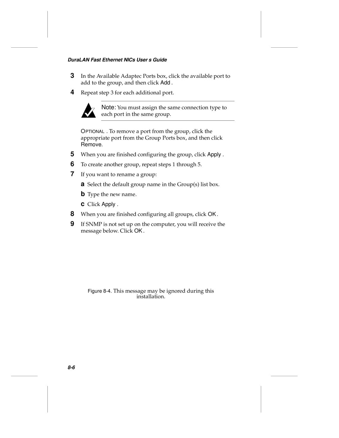 Adaptec ANA-69000, ANA-62000 manual This message may be ignored during this Installation 