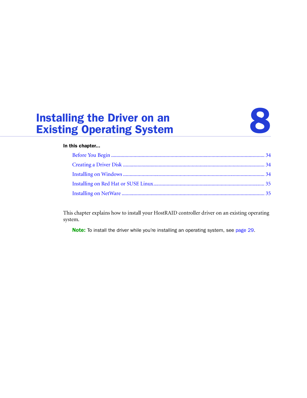 Adaptec ATA II 1220SA, ATA II 1430SA, ATA II 1420SA manual Installing the Driver on an Existing Operating System 