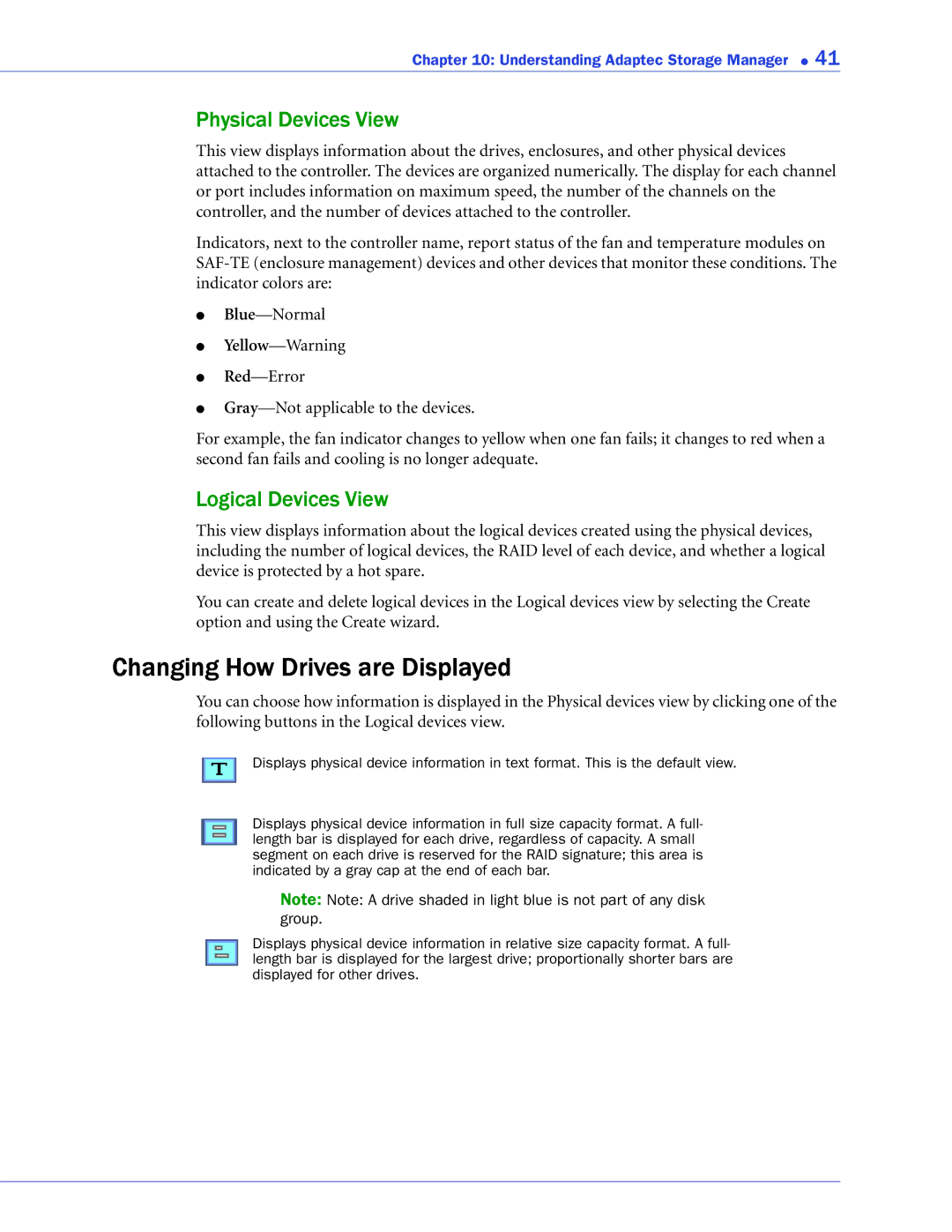 Adaptec ATA II 1420SA, ATA II 1220SA manual Changing How Drives are Displayed, Physical Devices View, Logical Devices View 