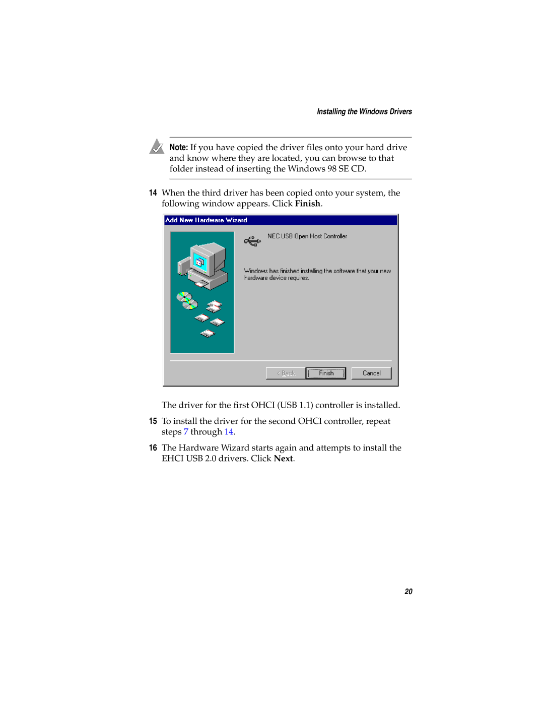 Adaptec AUA-3121 manual Installing the Windows Drivers 