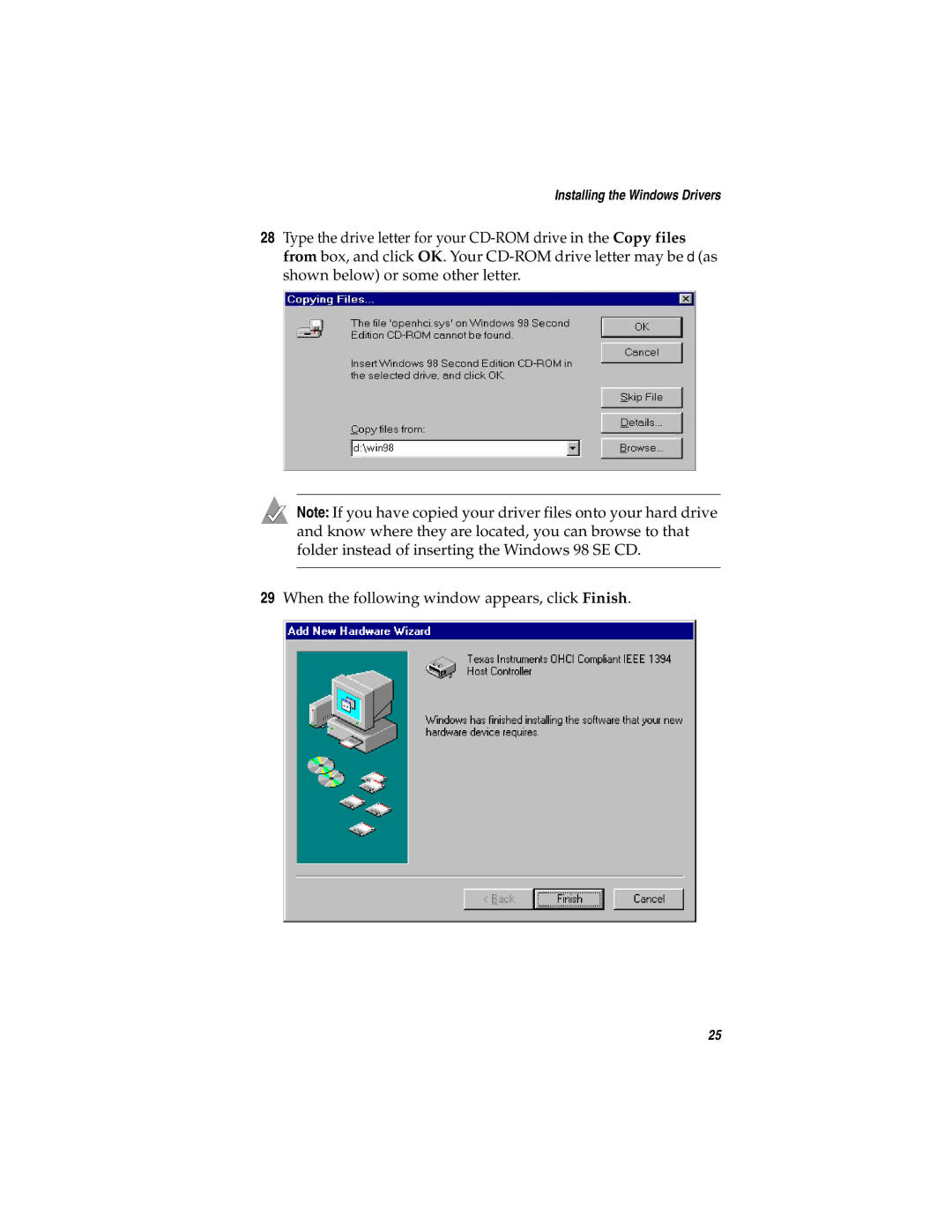 Adaptec AUA-3121 manual Installing the Windows Drivers 