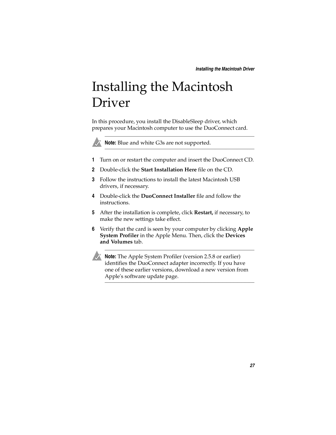 Adaptec AUA-3121 manual Installing the Macintosh Driver 