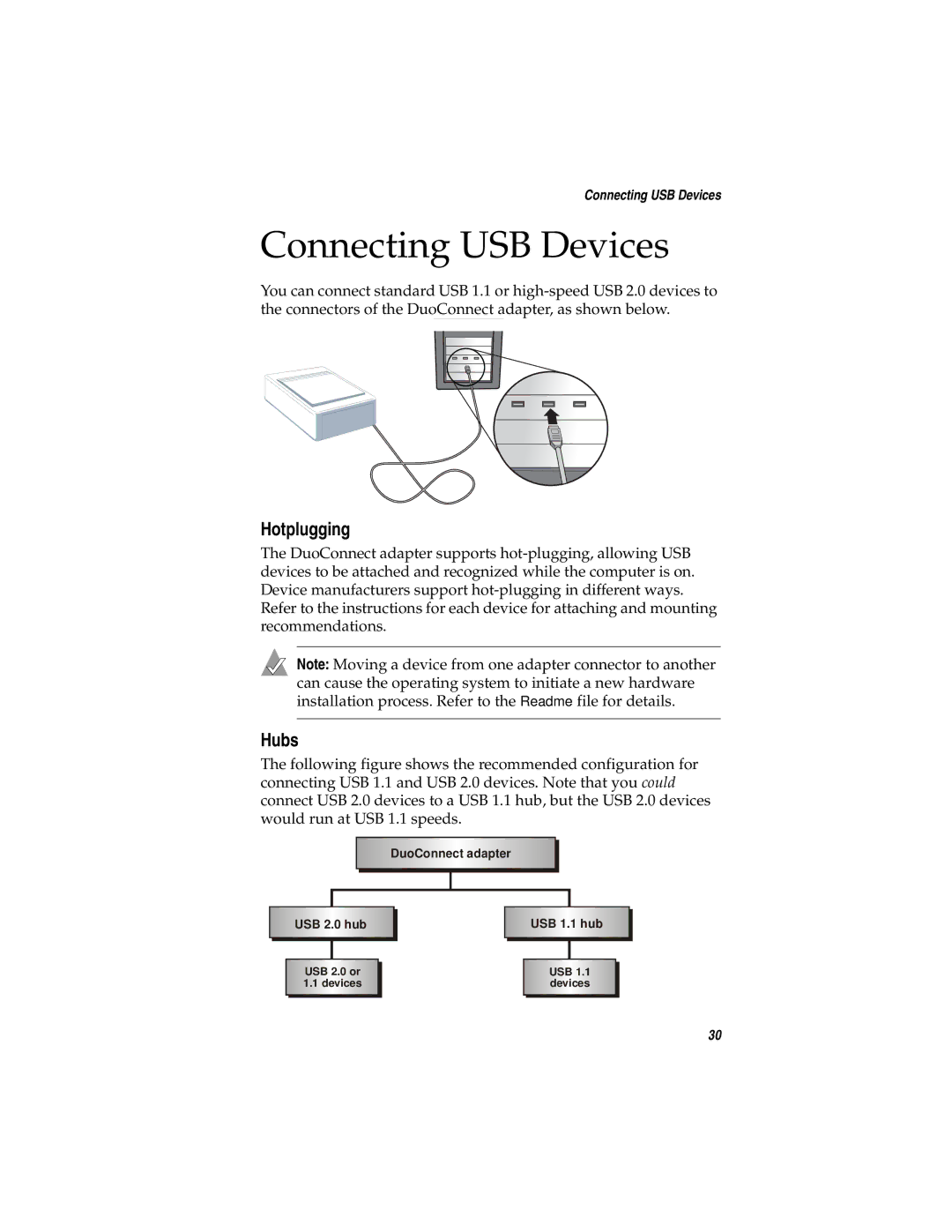 Adaptec AUA-3121 manual Connecting USB Devices, Hotplugging 