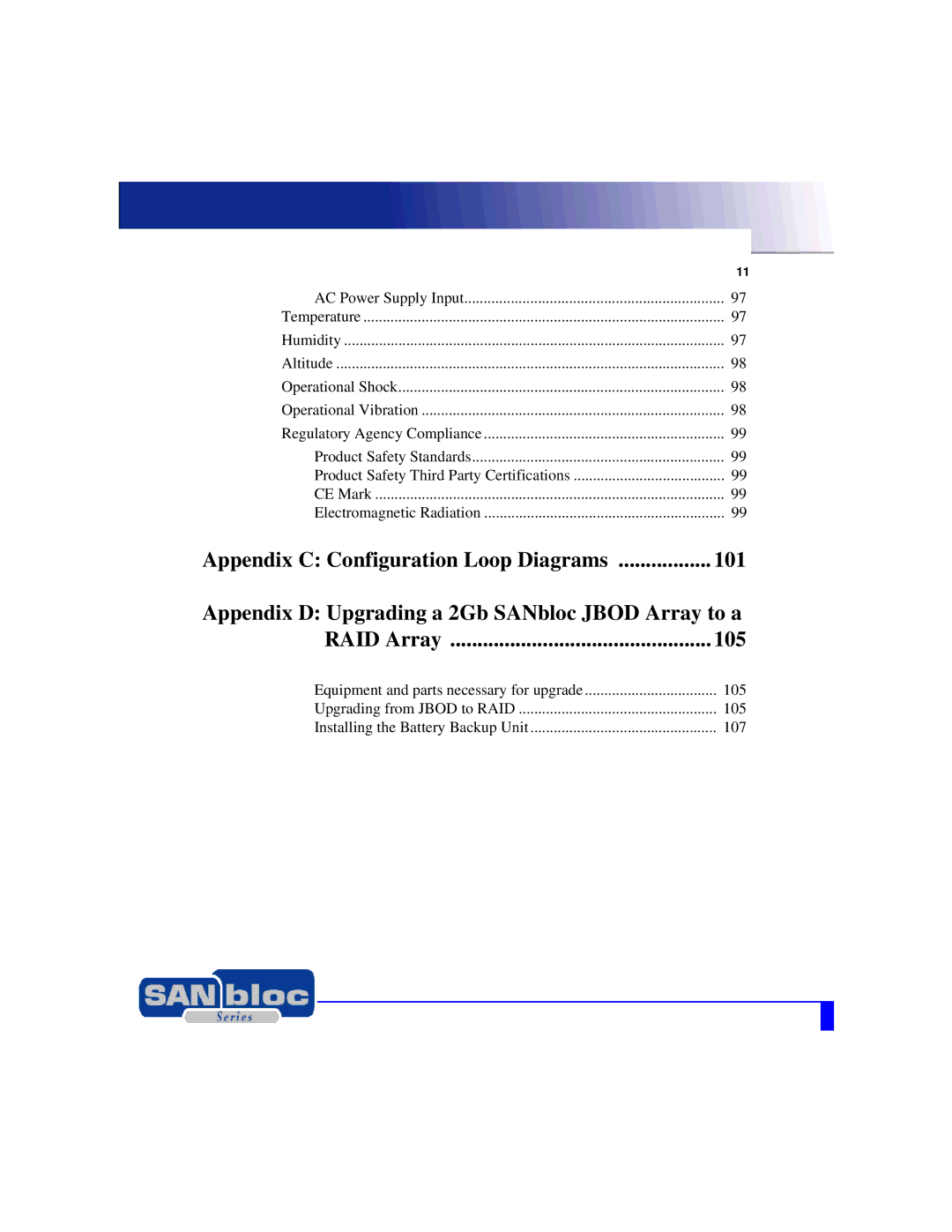 Adaptec MAN-FC2002-001 manual Appendix D Upgrading a 2Gb SANbloc Jbod Array to a 