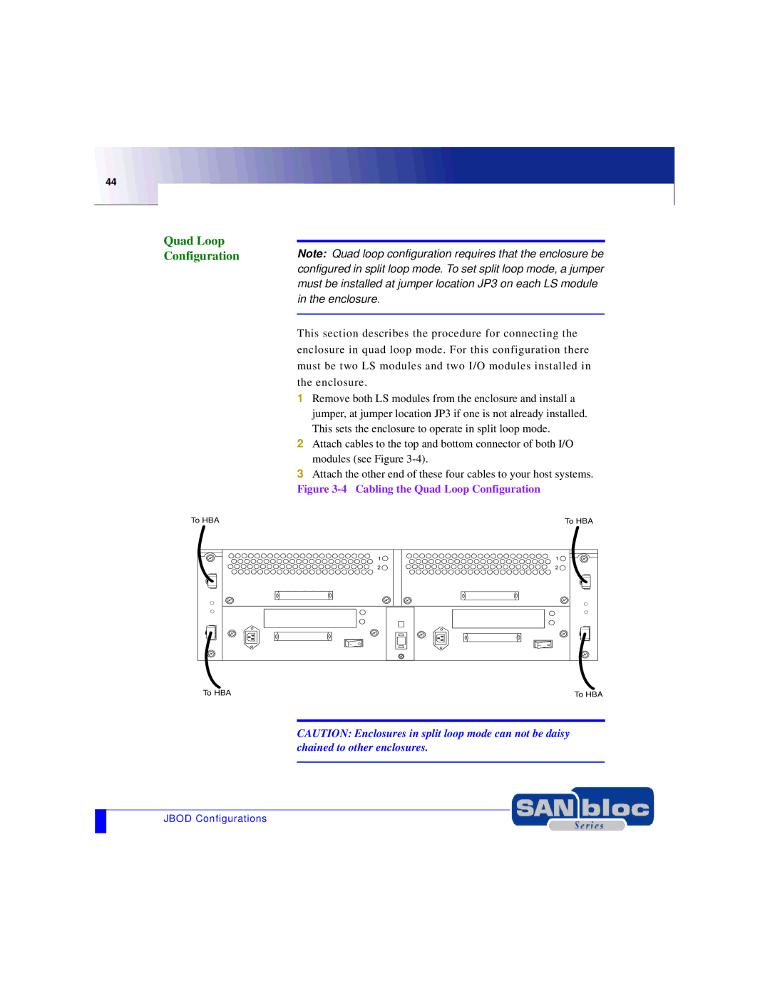 Adaptec MAN-FC2002-001 manual Cabling the Quad Loop Configuration 