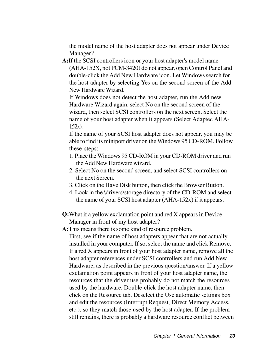 Adaptec PC/104, PCM-3420 manual General Information 